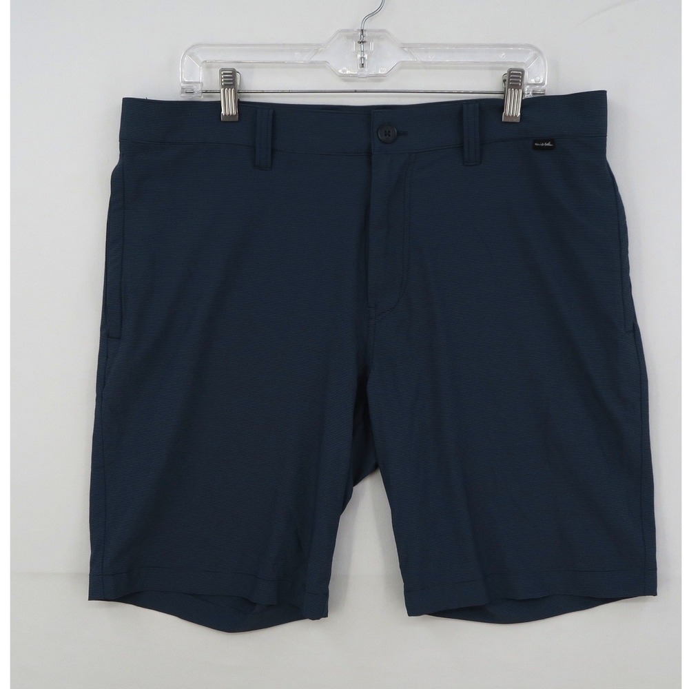 TravisMathew Mens Navy Blue Micro Stripe Performance Golf Shorts Size 35